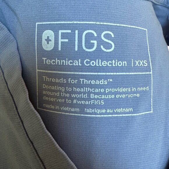 Figs Technical Collection‎ Scrub Set Top (XXS) Jogger Pants (XS) Vapor Blue - Picture 7 of 9